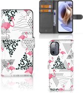 Bookstyle Case Motorola Moto G31 | G41 Telefoonhoesje Personaliseren Flamingo Triangle