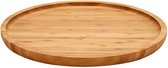 Kinvara Serveerplank - voor voedsel-hapjes - bamboe hout - rond - 25 cm - met rand