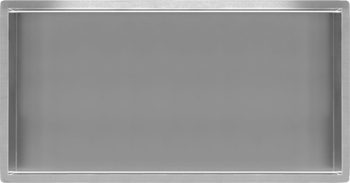Regn inbouwnis 30 x 60 x 7cm, geborsteld nikkel
