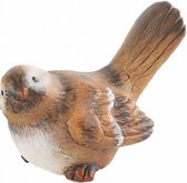 kerstfiguur Vogel Timo 8,8 cm polysteen bruin