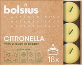 geurtheelichten Divine Earth Citronella geel 18 stuks