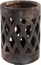 theelichthouder Dassel 11,5 x 15,5 cm keramiek bruin