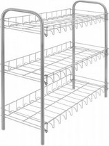 schoenenrek Shoe 3 metaal 64 x 59 cm zilver