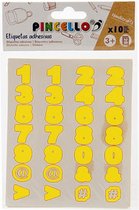 cijferstickers papier geel 280 stickers