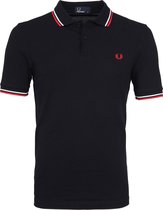 Fred Perry - Polo Navy White Red - Slim-fit - Heren Poloshirt Maat XL