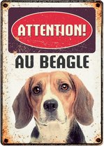 waakbord Beagle 21 x 14,8 cm staal bruin (FR)