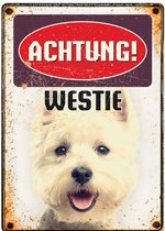 waakbord hond Westie 21 x 14,8 cm bruin (de)