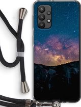 Case Company® - Samsung Galaxy A32 4G hoesje met Koord - Travel to space - Telefoonhoesje met Zwart Koord - Bescherming aan alle Kanten en Over de Schermrand