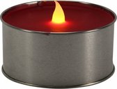 led-kaarsjes 8 x 10 cm zilver/rood 2 stuks