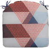 zitkussen Triangle 46 x 48 cm katoen/polyester blauw