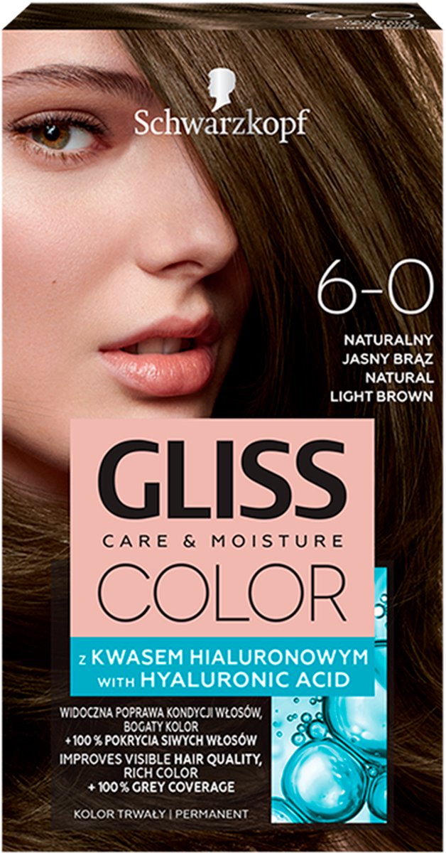 Schwarzkopf - Gliss Color Hair Coloring Cream 6-0 Natural Light Brown