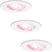 Hoftronic Smart - Smart WiFi LED inbouwspot 3 stuks Wit Pittsburg dimbaar RGBWW - kantelbaar - IP20 - 345lm - Bedienbaar via Hoftronic Smart App - Bedienbaar via stem