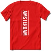 Amsterdam T-Shirt | Souvenirs Holland Kleding | Dames / Heren / Unisex Koningsdag shirt | Grappig Nederland Fiets Land Cadeau | - Rood - M