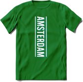 Amsterdam T-Shirt | Souvenirs Holland Kleding | Dames / Heren / Unisex Koningsdag shirt | Grappig Nederland Fiets Land Cadeau | - Donker Groen - M