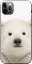 Geschikt voor iPhone 13 Pro Max hoesje - IJsbeer - Dieren - Wit - Kinderen - Jongens - Meisjes - Siliconen Telefoonhoesje