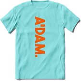 A'Dam Amsterdam T-Shirt | Souvenirs Holland Kleding | Dames / Heren / Unisex Koningsdag shirt | Grappig Nederland Fiets Land Cadeau | - Licht Blauw - M