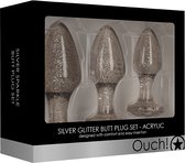 Acrylic Silverchip Butt Plug Set - Silver - Butt Plugs & Anal Dildos silver