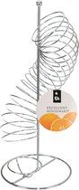 IJzeren fruit/sinaasappel rek chroom spiraal 21 x 20 cm - Fruitschalen/fruitmanden
