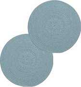 Set van 4x stuks placemats groen - katoen - 38 cm - Onderleggers