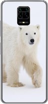 Geschikt voor Xiaomi Redmi Note 10 Lite hoesje - IJsbeer - Sneeuw - Wit - Siliconen Telefoonhoesje