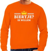 Grote maten Koningsdag sweater Biertje ik Willem - oranje - heren - koningsdag outfit / kleding / trui XXXL