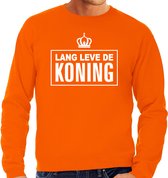 Grote maten Koningsdag sweater Lang leve de Koning - oranje - heren - koningsdag outfit / kleding / trui XXXXL