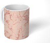 Mok - Marmer print - Rose goud - Patronen - Chic - Mokken - 350 ML - Beker - Uitdeelcadeautjes