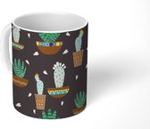 Mug - Tasse à café - Cactus - Motifs - Plantes - Mugs - 350 ML - Tasse - Tasses à café - Tasse à thé - Décoration Sinterklaas - Cadeaux à distribuer pour les enfants - Chaussures cadeaux Sinterklaas