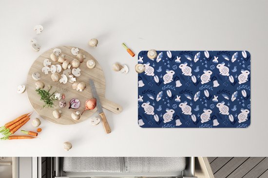 Set de table - Napperons en plastique - Lapins - Scandinavie - Motifs - 45x30 cm - 6 pièces - Résistant à la chaleur - Antidérapant - Coussinet - Amovible