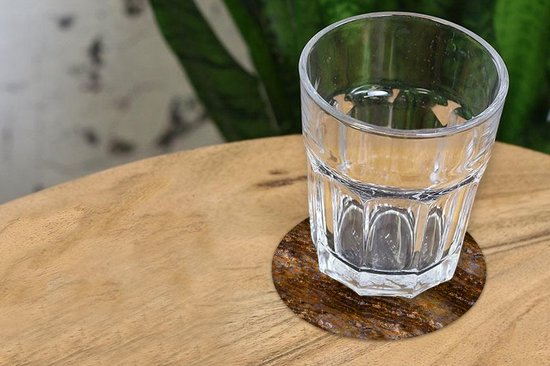 Sous- Sous-verres à verres - Ronds - Granit - Luxe - Motifs - 10x10 cm - Sous-verres en verre - 6 pièces