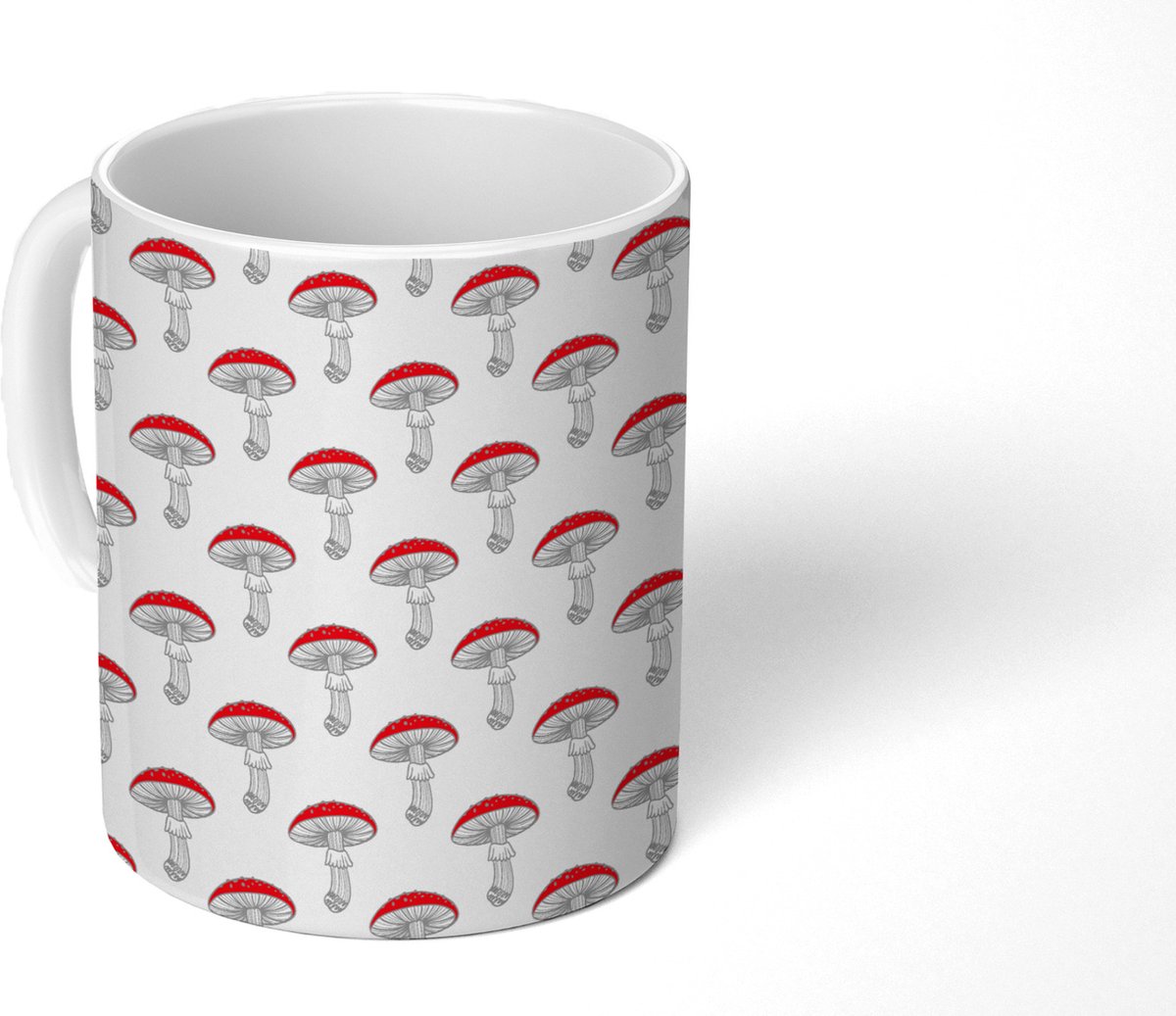 mug champignon avec couvercle - rouge