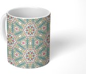 Mok - Koffiemok - Mandala - Bloemen - Pastel - Bohemian - Design - Mokken - 350 ML - Beker - Koffiemokken - Theemok