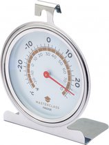 koelkast- en vriezerthermometer 10 cm RVS zilver