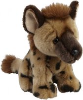 Pluche gevlekte hyena knuffel 18 cm - Hyenas safaridieren knuffels - Speelgoed knuffeldieren/knuffelbeest voor kinderen