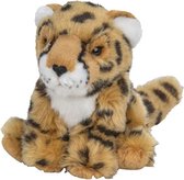 Pluche kleine cheetah/jachtluipaard knuffel van 15 cm - Dieren speelgoed knuffels cadeau - Jachtluipaarden Knuffeldieren