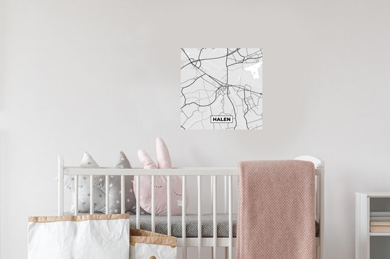 Stickers muraux - Film autocollant - Carte - Pick up - Wit Zwart - Plan de la ville - Carte - 30x30 cm - Film adhésif - Stickers muraux Chambre d'enfant - Papier peint autocollant - Papier peint autocollant - Film autocollant