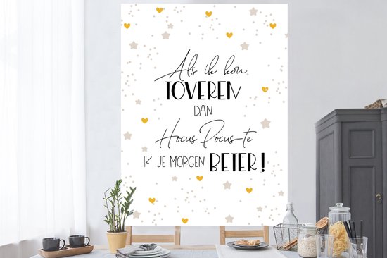 Muurstickers - Sticker Folie - Beterschap - Spreuken - Stippen - Hocus pocus - 120x160 cm - Plakfolie - Muurstickers Kinderkamer - Zelfklevend Behang XXL - Zelfklevend behangpapier - Stickerfolie