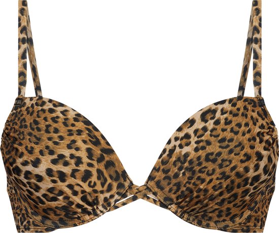 Hunkemöller Dames Badmode Voorgevormde beugel bikinitop Leopard - Bruin