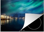 KitchenYeah® Inductie beschermer 60x52 cm - Noorderlicht - Noorwegen - Berg - Kookplaataccessoires - Afdekplaat voor kookplaat - Inductiebeschermer - Inductiemat - Inductieplaat mat