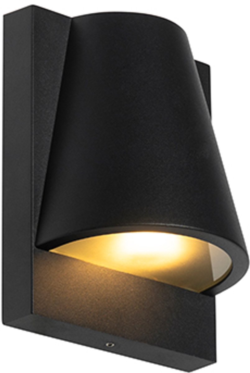 QAZQA Industriële buiten wandlamp zwart IP44 - Femke