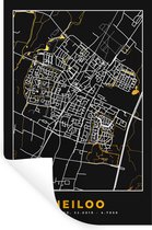Stickers muraux - Heiloo - Black and Gold et Or - Plan de la ville - Carte - Plan d'étage - 80x120 cm - Film adhésif