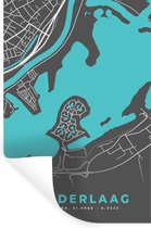 Muurstickers - Sticker Folie - Stadskaart - Water - Rhederlaag - Nederland - Kaart - Plattegrond - 40x60 cm - Plakfolie - Muurstickers Kinderkamer - Zelfklevend Behang - Zelfklevend behangpapier - Stickerfolie