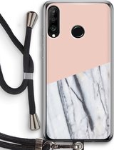 Case Company® - Huawei P30 Lite hoesje met Koord - A touch of peach - Telefoonhoesje met Zwart Koord - Bescherming aan alle Kanten en Over de Schermrand