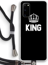 Case Company® - Samsung Galaxy S20 hoesje met Koord - King zwart - Telefoonhoesje met Zwart Koord - Bescherming aan alle Kanten en Over de Schermrand