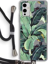 Case Company® - OnePlus 9 hoesje met Koord - Bananenbladeren - Telefoonhoesje met Zwart Koord - Bescherming aan alle Kanten en Over de Schermrand