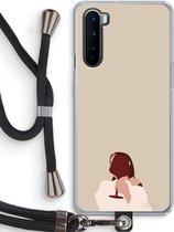 Case Company® - OnePlus Nord hoesje met Koord - I drink wine - Telefoonhoesje met Zwart Koord - Bescherming aan alle Kanten en Over de Schermrand