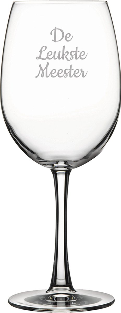 Gegraveerde Rode wijnglas 58cl De Leukste Meester