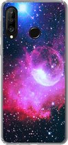 Geschikt voor Huawei P30 Lite hoesje - Heelal - Planeten - Roze - Jongens - Meisjes - Kinderen - Siliconen Telefoonhoesje