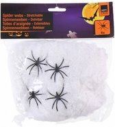 spinnenweb rekbaar wit 4 spinnen