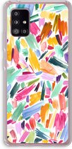 Case Company® - Samsung Galaxy A51 5G hoesje - Watercolor Brushstrokes - Soft Cover Telefoonhoesje - Bescherming aan alle Kanten en Schermrand